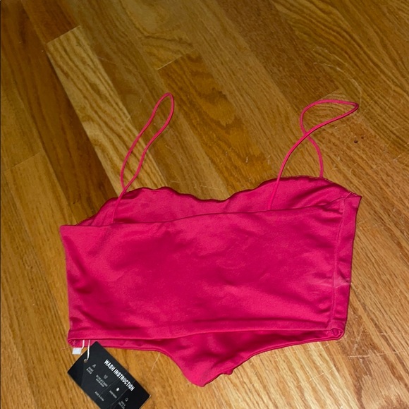 Zara Vibrant Pink Crop Top - Picture 2 of 2